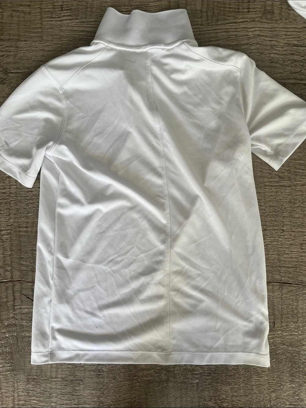Nike White Polo Shirt with Black Swoosh - Kids